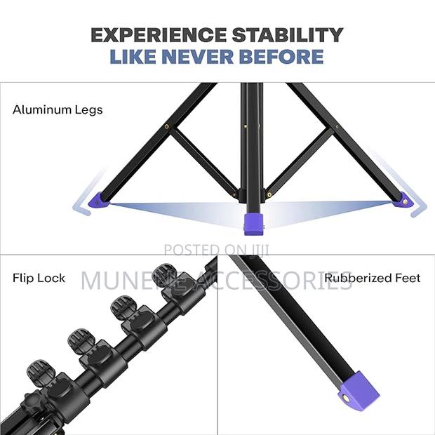 1.6m Tripod Stand With Mobile Phone Holder Heavy Duty For Camera Light - thumbnail 5
