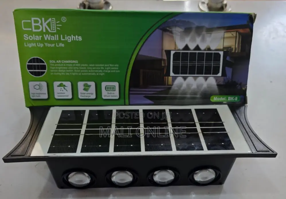 Solar Wall Light 8 Led Dual Color Outdoor Lamp Ip65 Waterproof