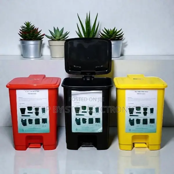 Rectangular Shape 30l Waste Bin With Durable Hinge and Hands-Free Use