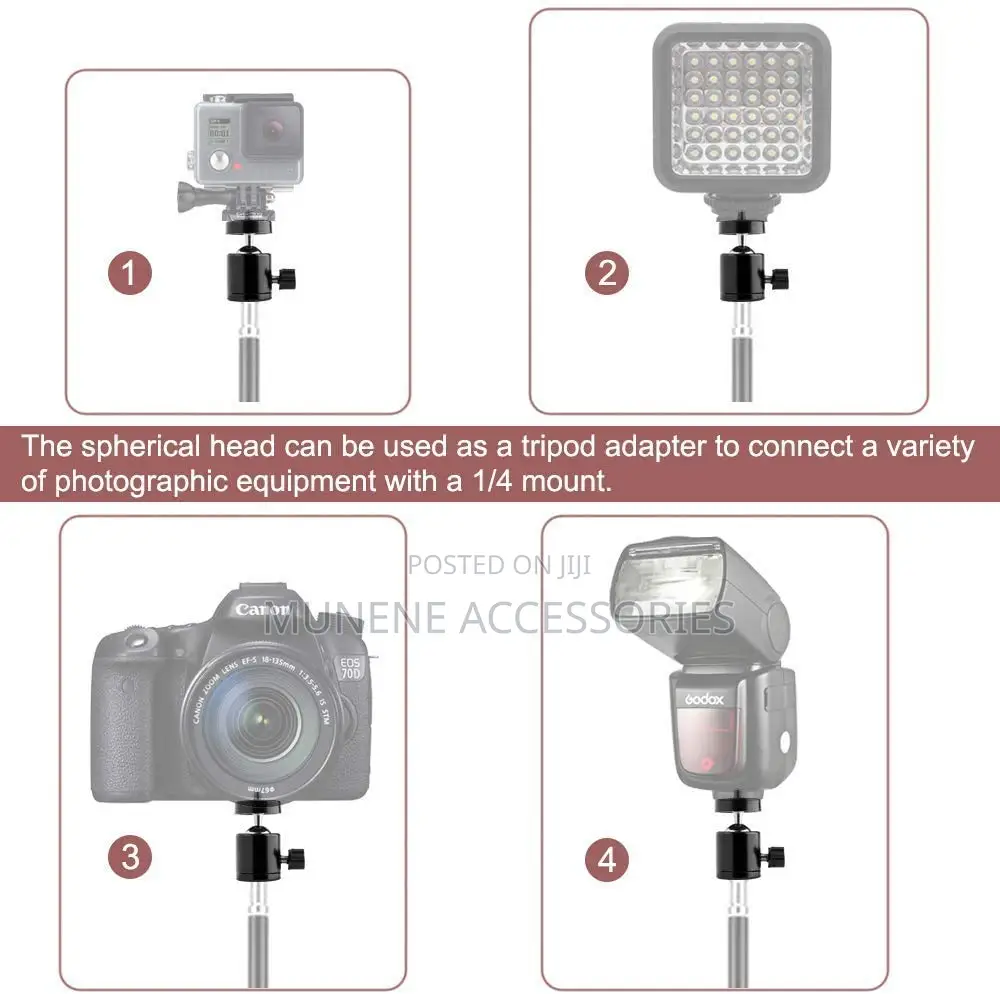 2 in 1 Mobile Tripod Holder Clip With Ball Head Adapter Set for Tripod