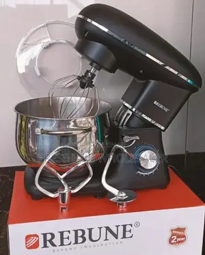 Rebune Electric Stand Food Mixer (Re-2-067) in Black/Silver.