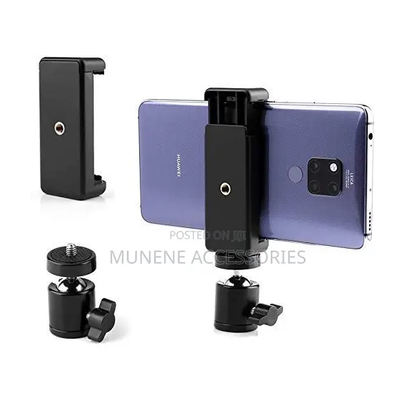 2 in 1 Mobile Tripod Holder Clip With Ball Head Adapter Set for Tripod