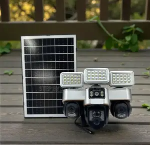 Pir Human Detection 12mp 4g Solar CCTV Camera With Solar Flood Light