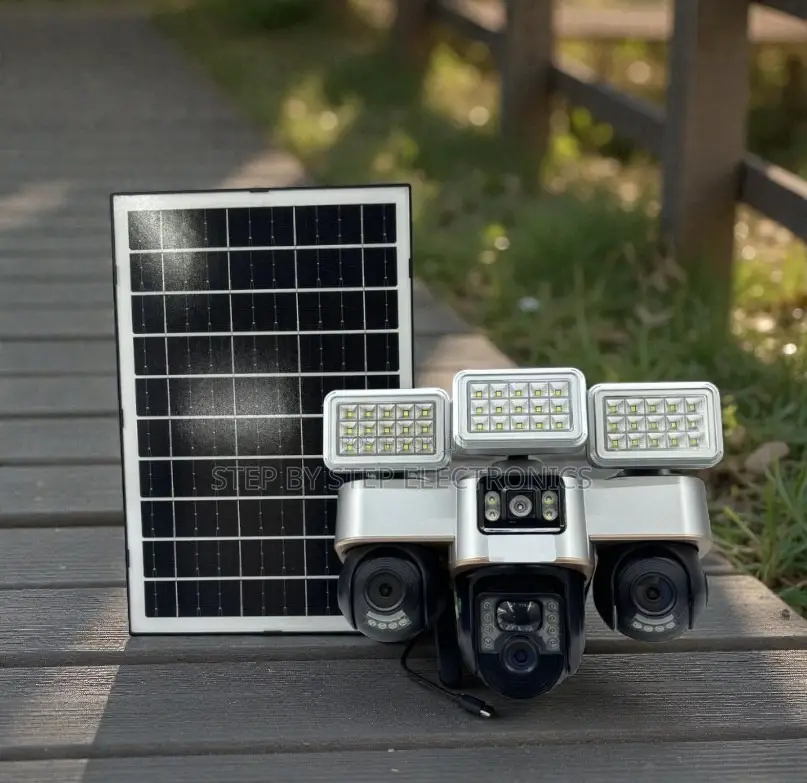 Waterproof Durable 12mp 4g Solar CCTV Camera With Solar Flood Light