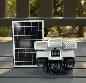 Remote View Support 12mp 4g Solar CCTV Camera With Solar Flood Light