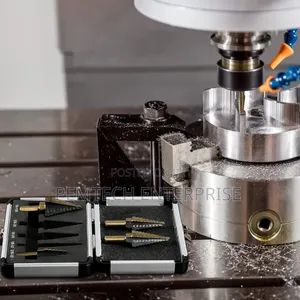 5 HSS Titanium-Coated Step Drill Bits in an Aluminum Case.