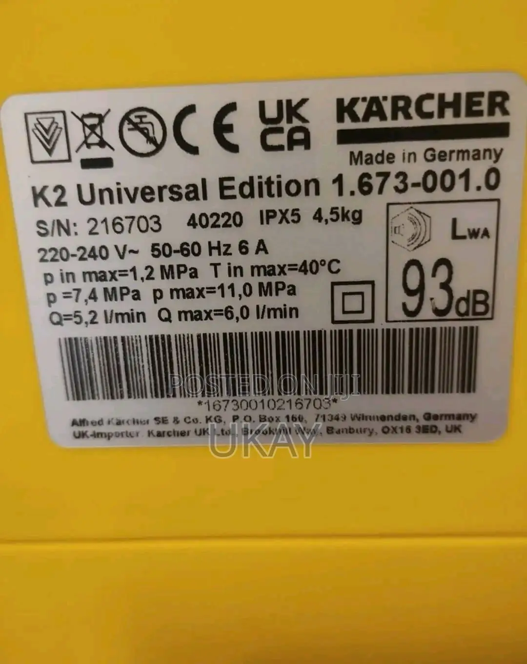 Kärcher Electric Pressure Washer E 1400w.