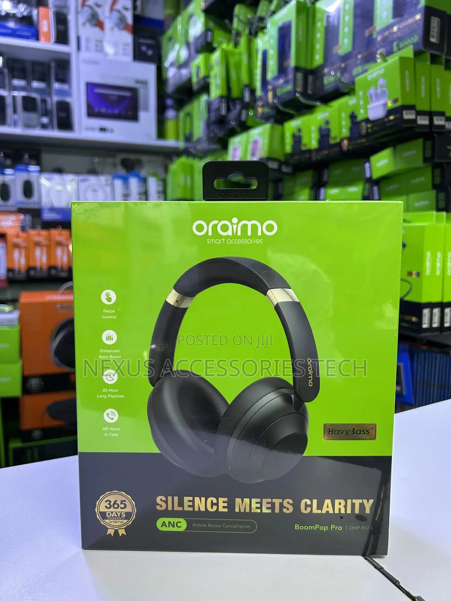Oraimo Anc Wireless Earphones-Noise Cancelling,Clear Sound,Long Batter