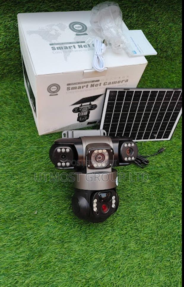 Solar 4g Camera With Three Lenses and Battery Backup - main view