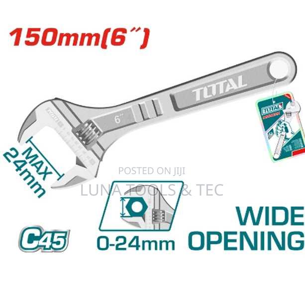 Total Tht101063 Adjustable Wrench
Length:150mm(6")