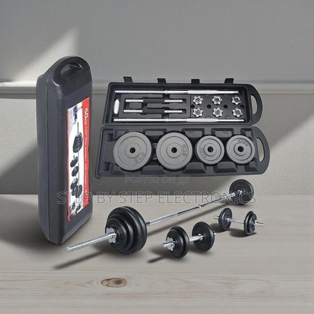 Cast Iron 50kg Adjustable Dumbbell Weight Set With Casing - main view