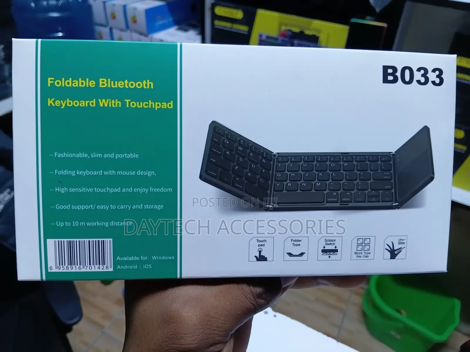 This Is a B033 Foldable Bluetooth Keyboard With Touchpad.
