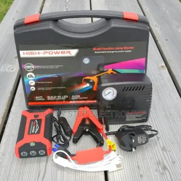 Compact Design Heavy Duty 99800mah Jump Starter Air Compressor Pump