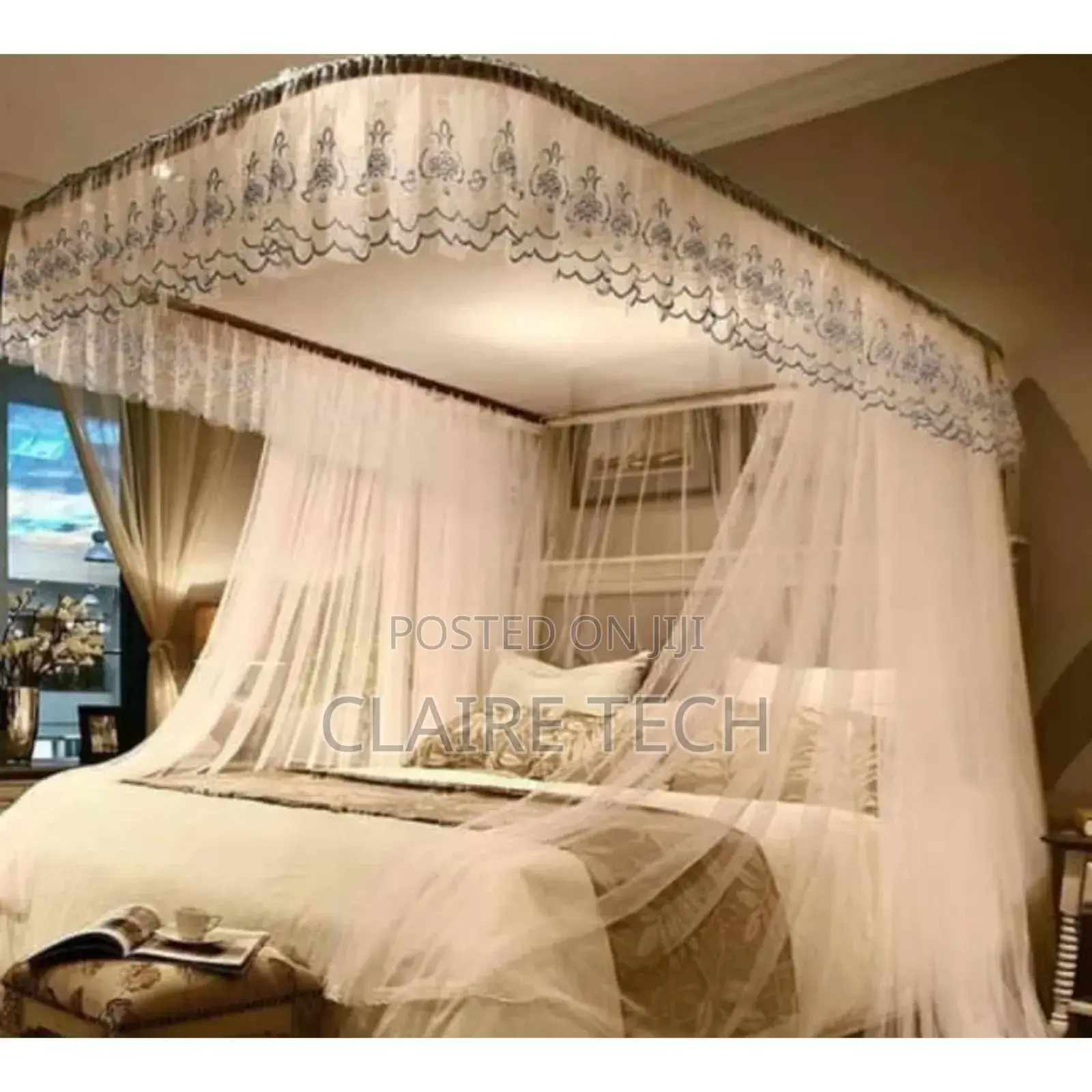White 5*6 2 Stand Rail Mosquito Net Super Strong Rail