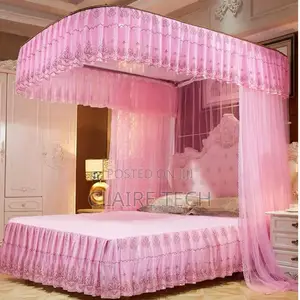 Pink 4*6 2 Stand Rail Mosquito Net Super Strong Rail