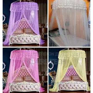 5 by 6 Purple Round Mosquito Net for Single Bed