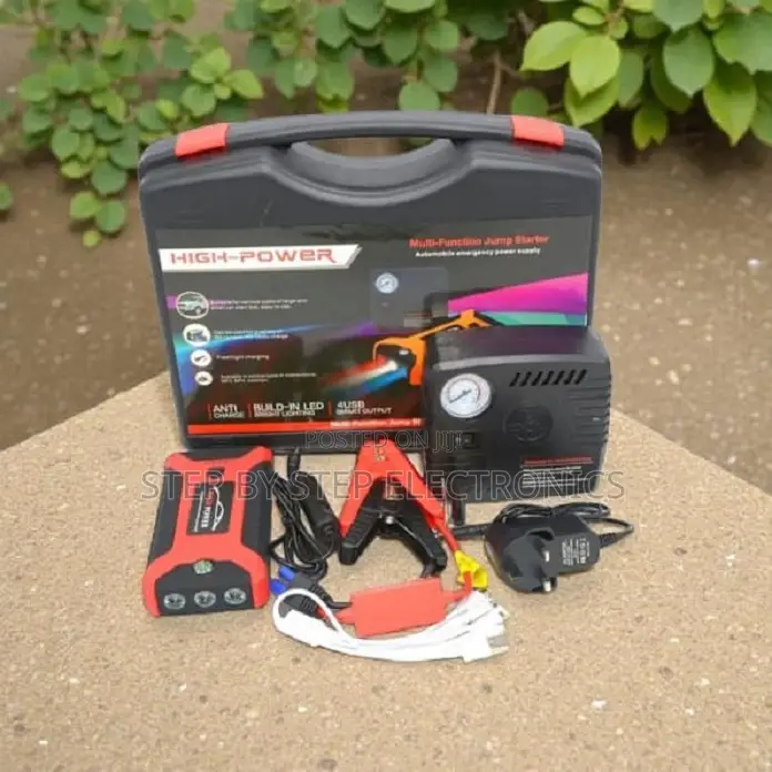 Low Power Consumption 99800mah Jump Starter Air Compressor Pump