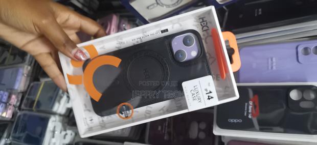 Margoun for iPhone 14 Leather Back Case Magsafe HDD -Black - thumbnail 2