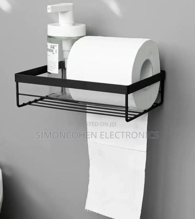 Punch Free Storage Rack For Toilet Paper / Tissue Holder