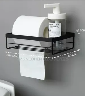 Punch Free Storage Rack For Toilet Paper / Tissue Holder