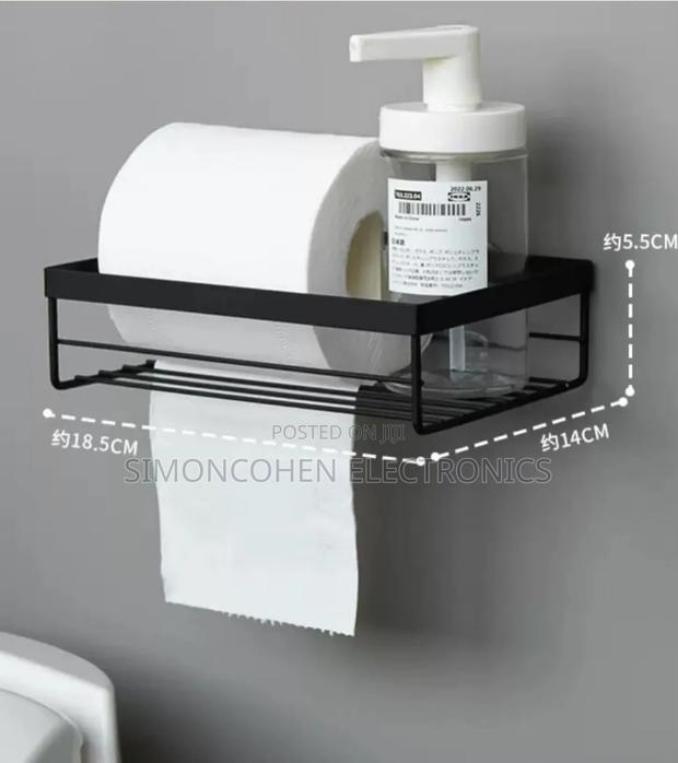 Punch Free Storage Rack For Toilet Paper / Tissue Holder - thumbnail 2