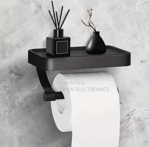 Stainless Steel Toilet Paper Holder With Phone Shelf