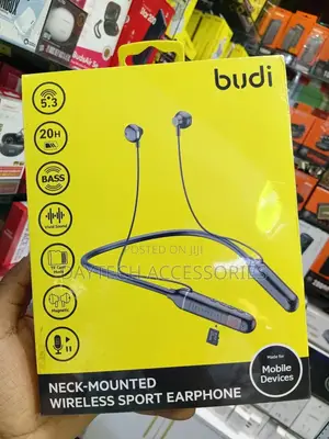 Budi Ep63b Neck-Mounted Wireless Earphones With Card Reader Port.