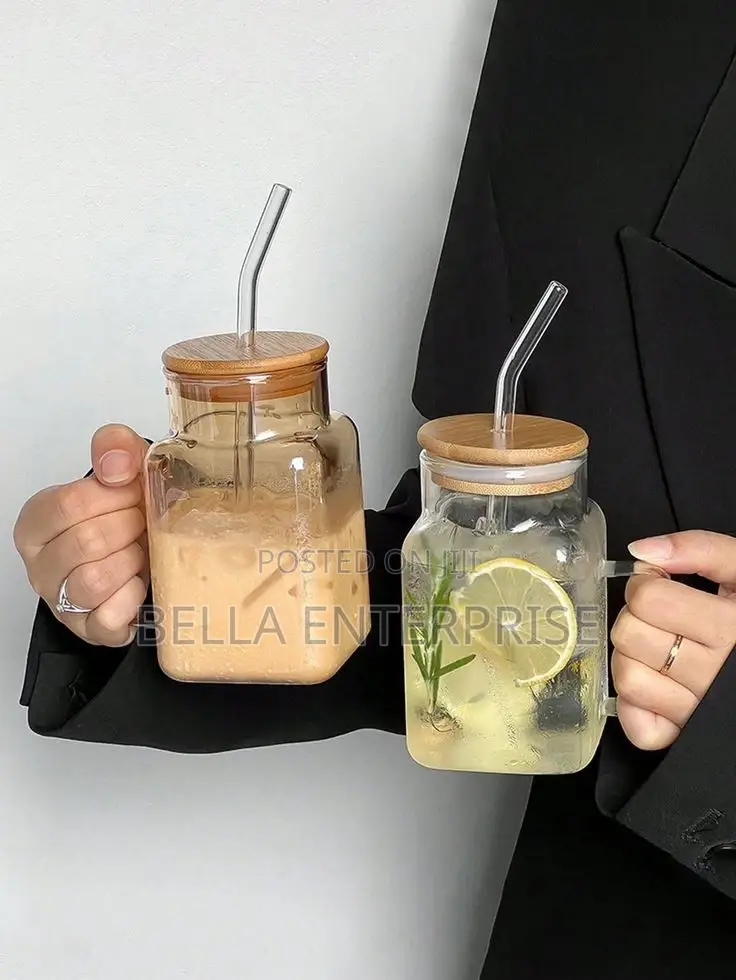Mason Jar Smoothie Wiht Handle and Straw