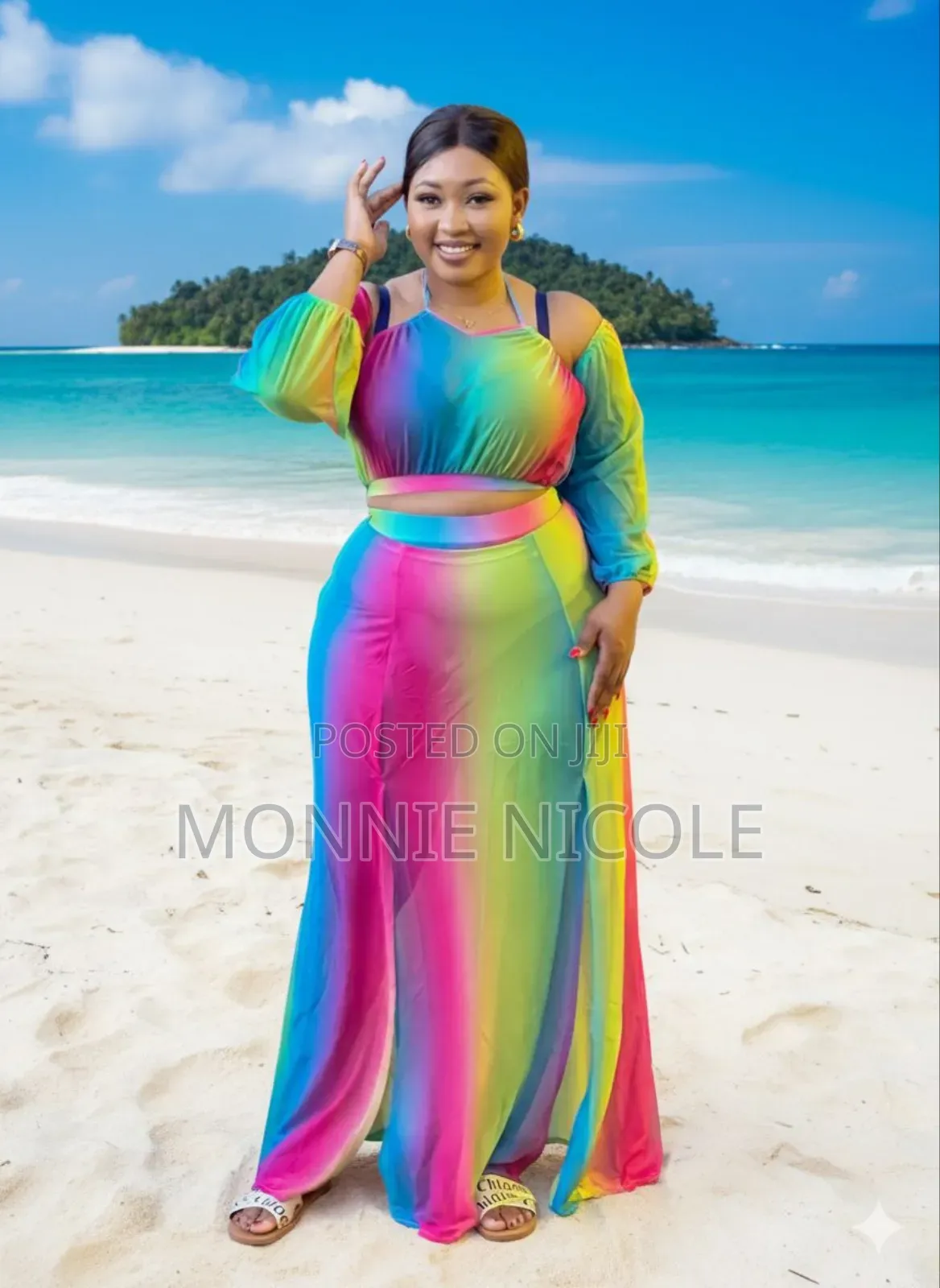 Neon Color Beach Wear/Sun Dress/Two Piece