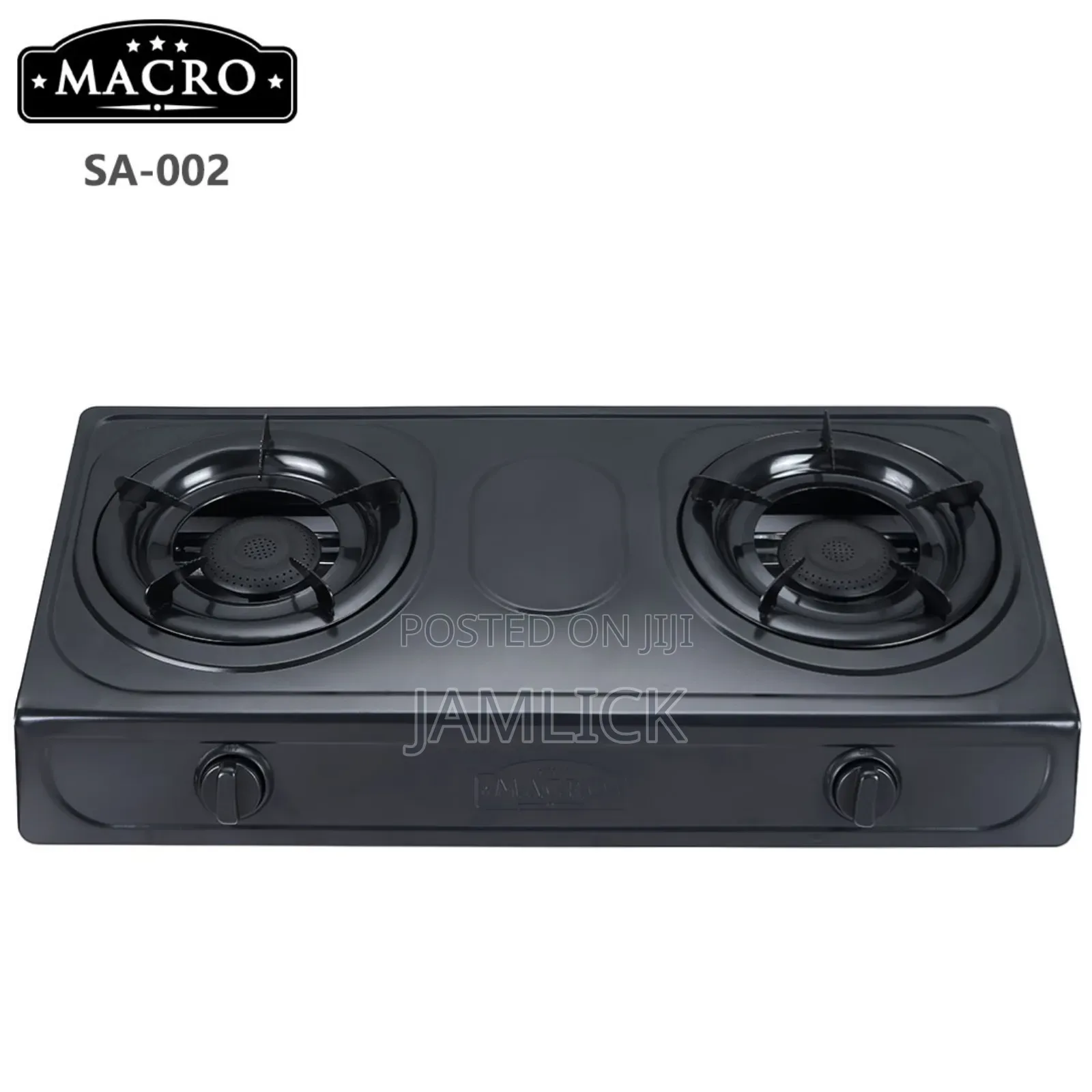 Macro 2 Burner Tabletop Gas Cooker – High Quality Black Stove - Dv