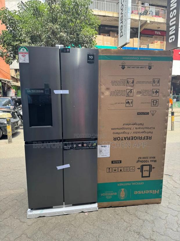 Hisense Fridge 470 Liters 4-Cross Door With Dispenser (