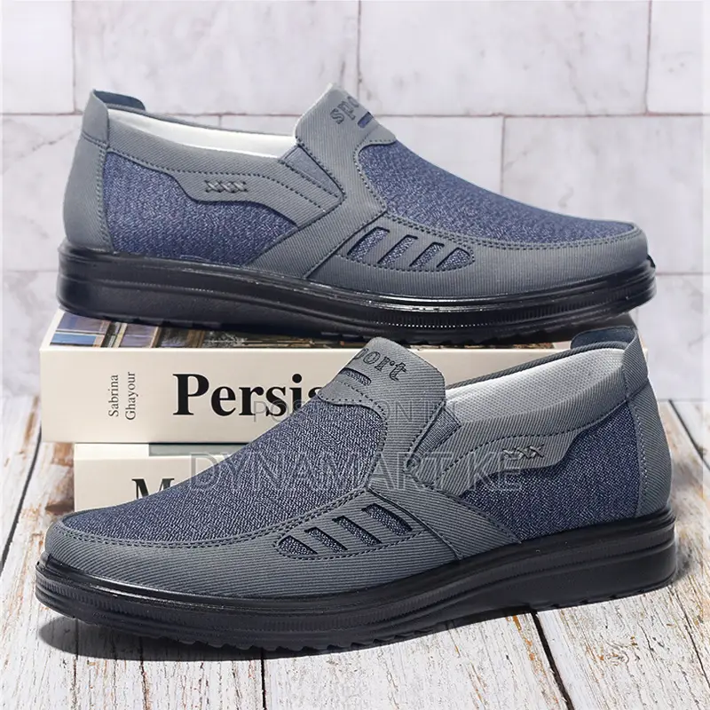 Grey Men's Shoes Sneakers Canvas Casual Sports Breathable Loafers