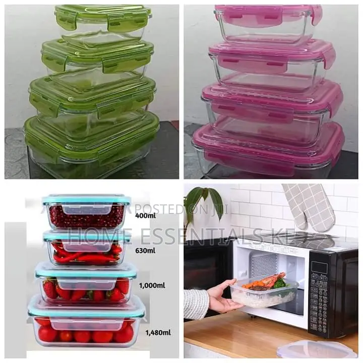 4pcs Set Glass Storage Containers