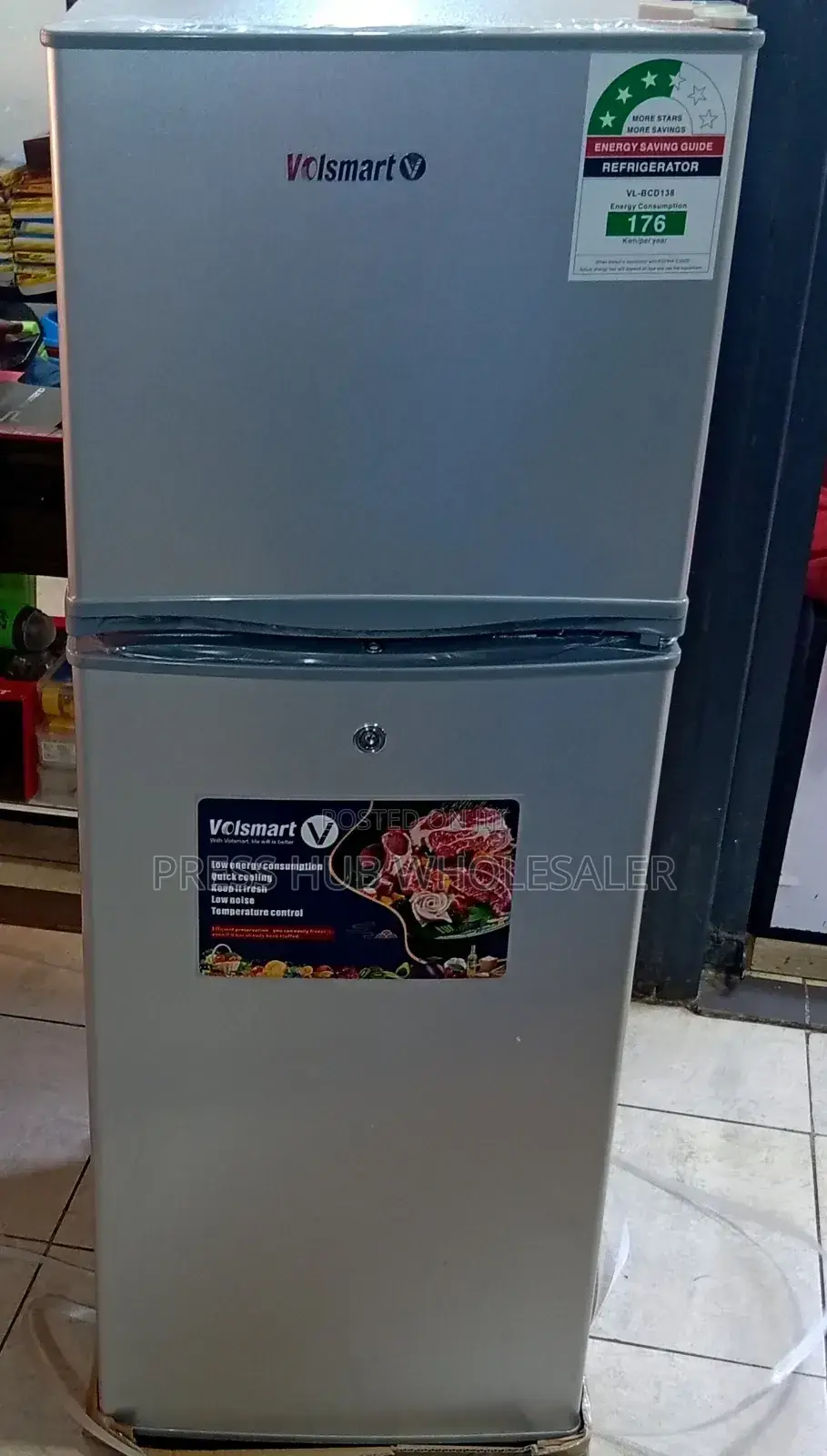 Volsmart 138 Liters Double Door Refrigerator, Model Vl-Bcd138