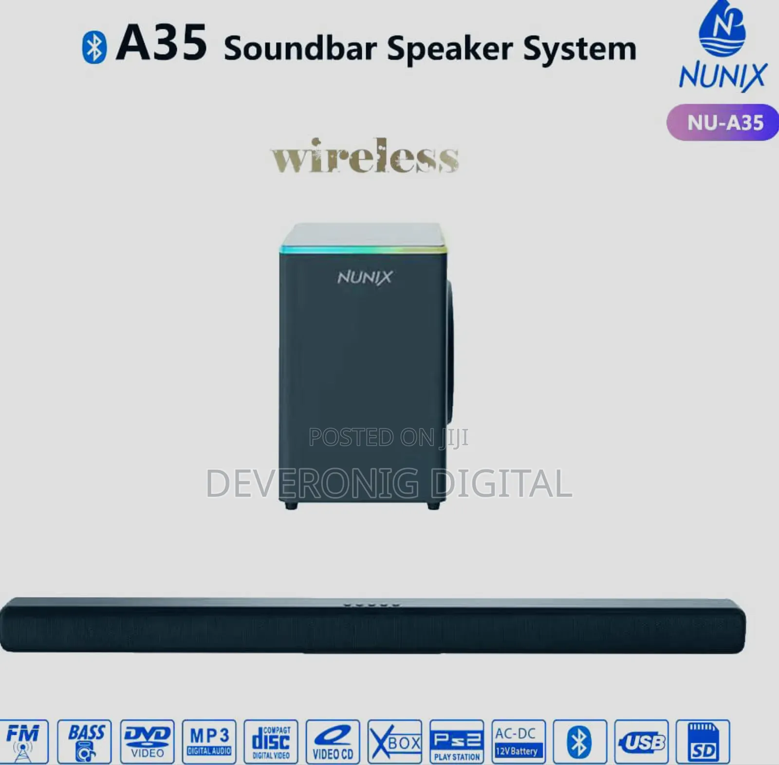 Nunix A35 Soundbar Wireless Speaker System