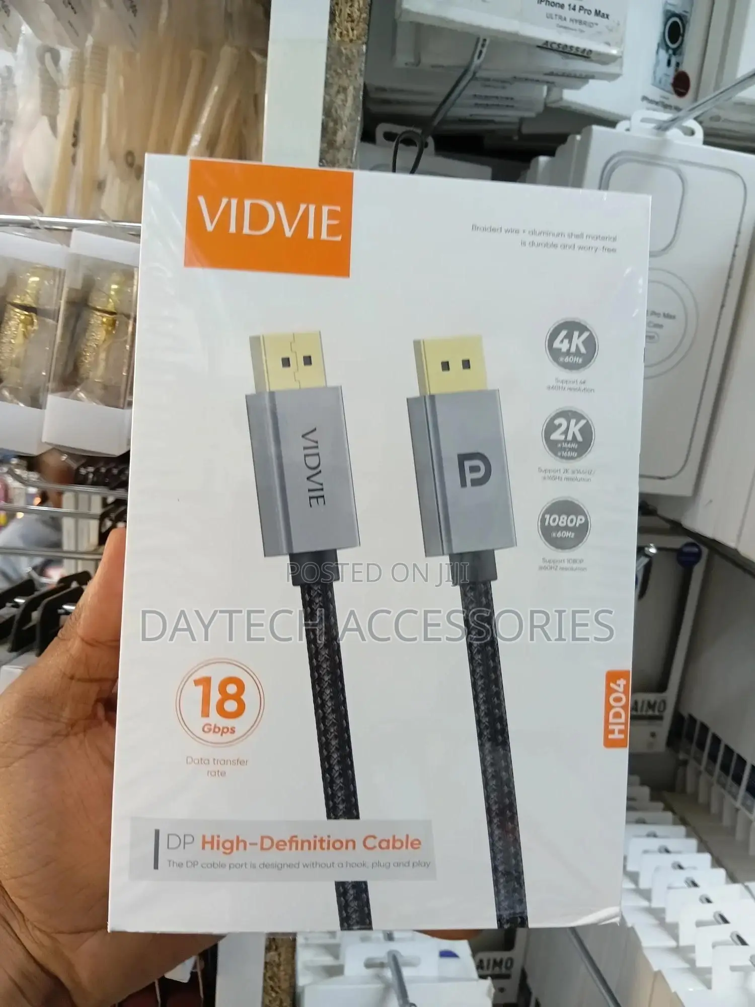 Vidvie High-Speed Aluminum Cable Displayport Cable