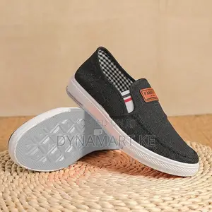 Black Men's Shoes Sneakers Canvas Trendy Sports Breathable Loafers