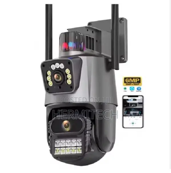 Dual Lens Wifi PTZ Ip 4mp Camera Compatible With Icsee App Outdoor