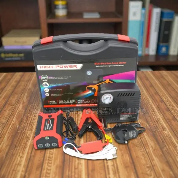 12v 99800mah Emergency Car Jump Starter With Built In Tire Inflator
