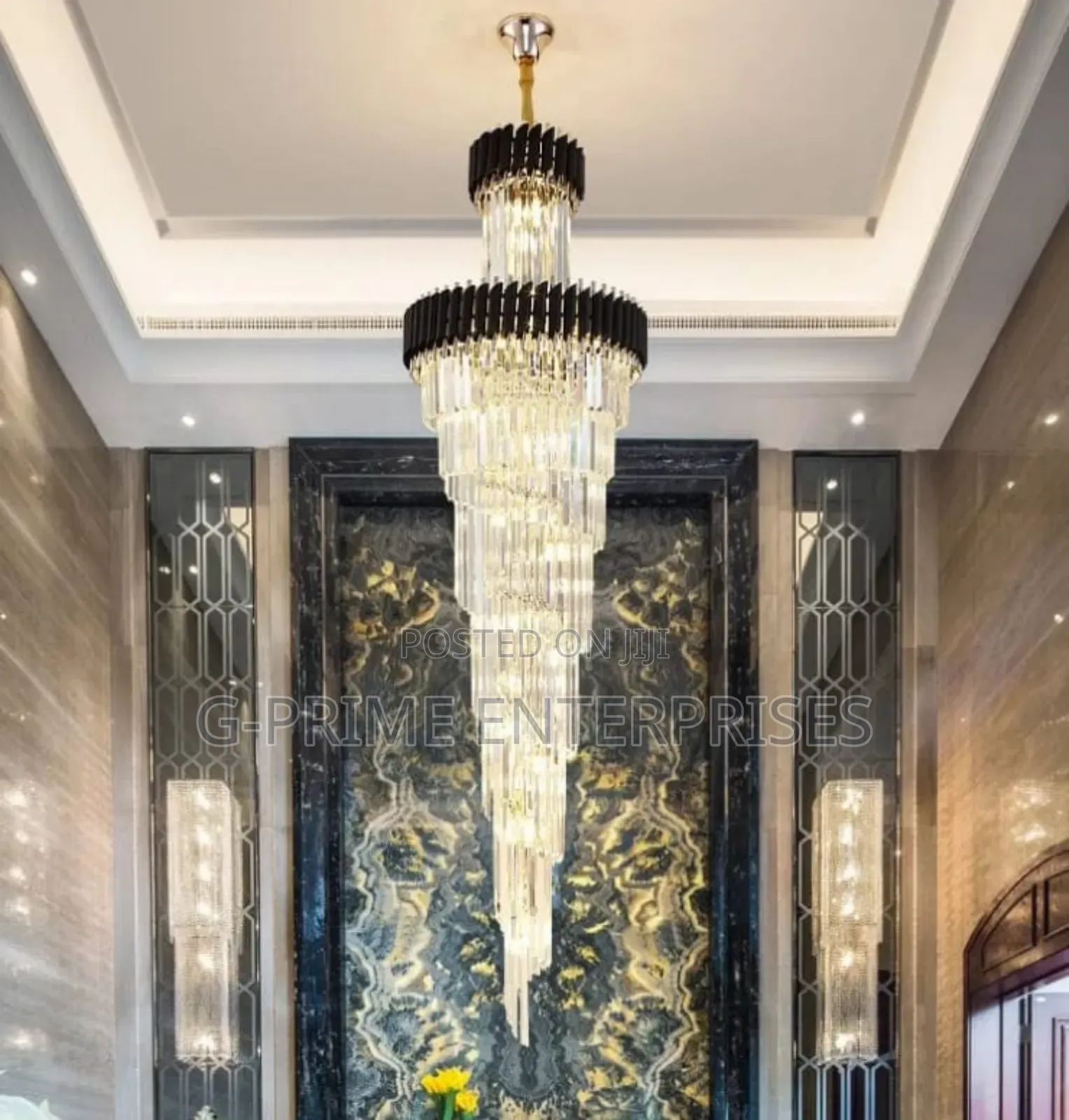Black Geminus Staircase Chandelier