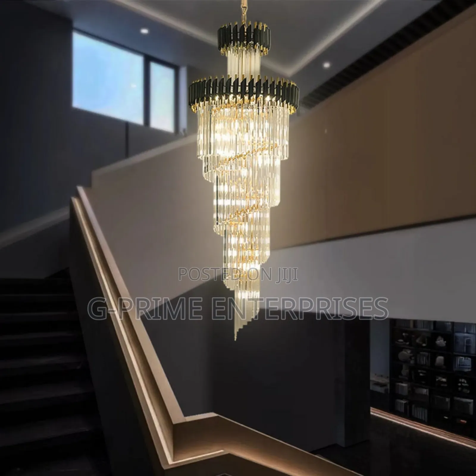 Black Geminus Staircase Chandelier