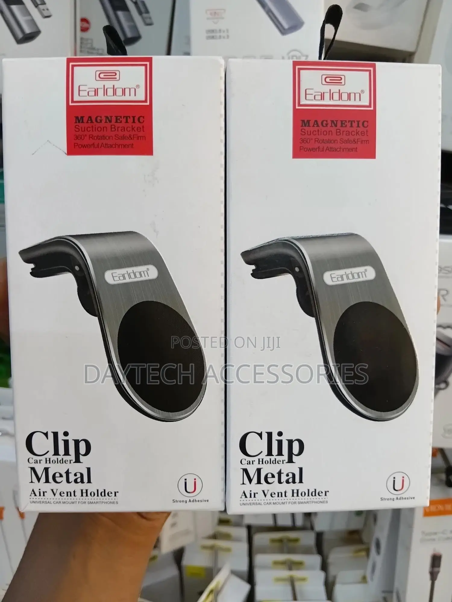 Earldom Et-Eh56 Universal Magnetic L Shaped Car Phone Holder - Black