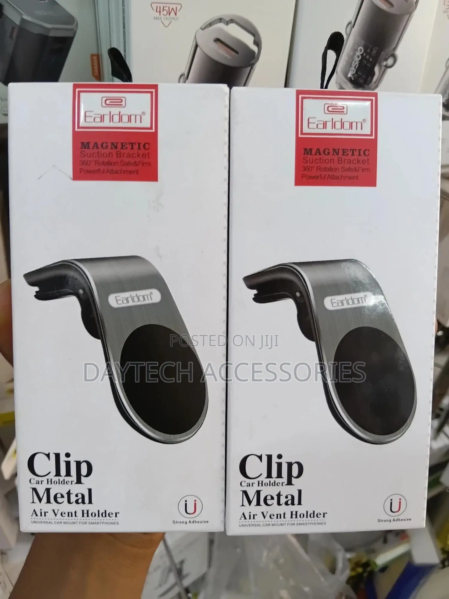Earldom Et-Eh56 Universal Magnetic L Shaped Car Phone Holder - Black