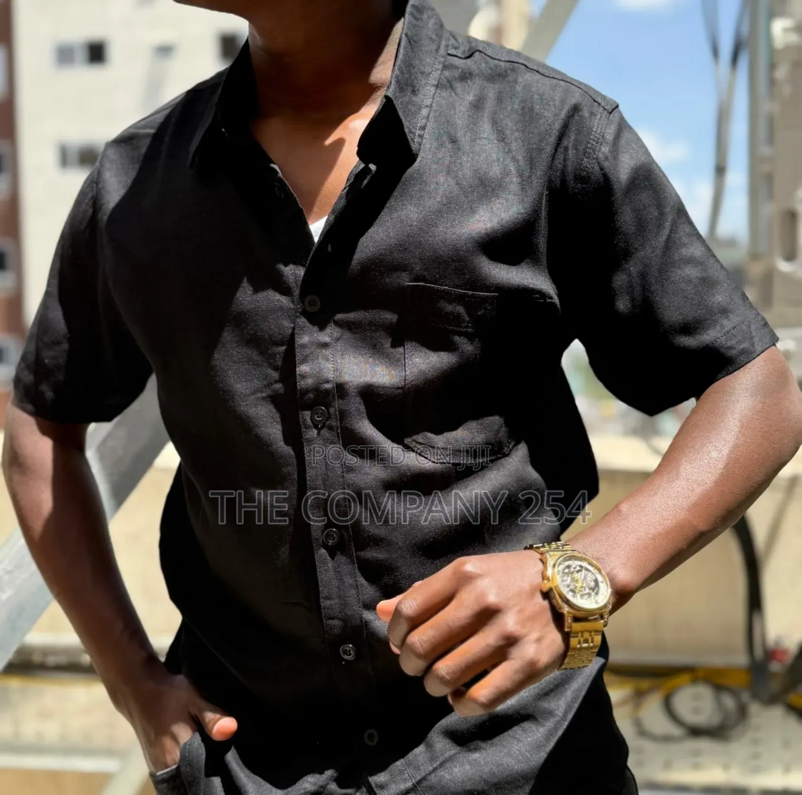 Quality Cotton Linen Collar Short Sleeved Shirts Available