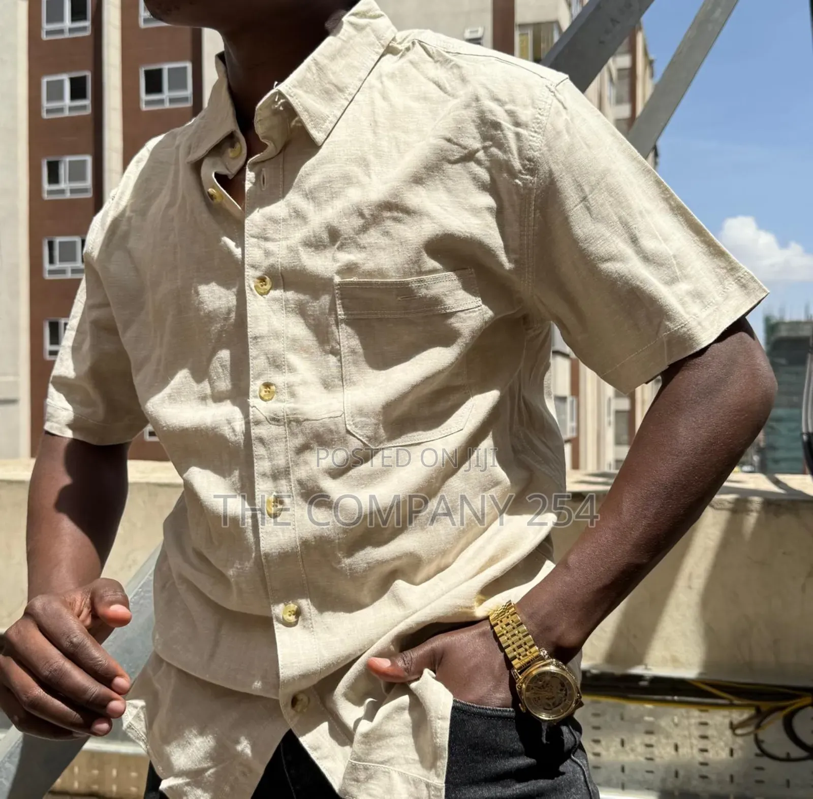 Quality Cotton Linen Collar Short Sleeved Shirts Available