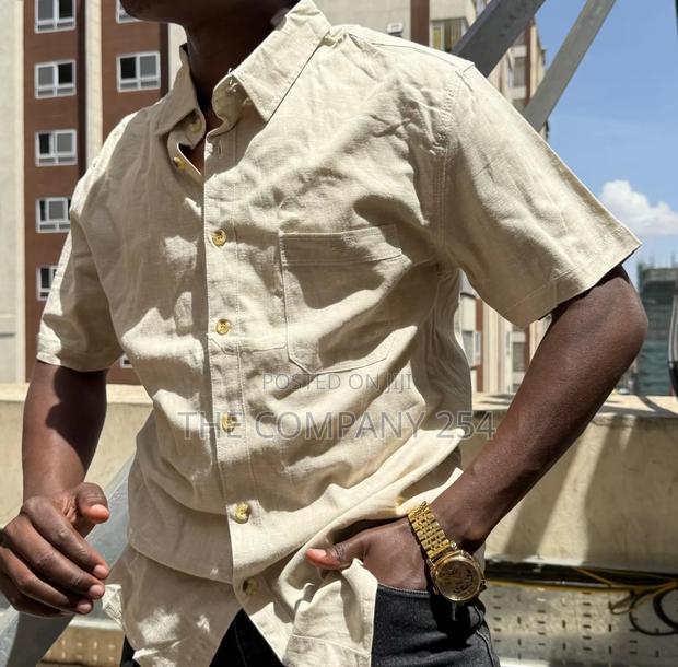 Quality Cotton Linen Collar Short Sleeved Shirts Available - thumbnail 7