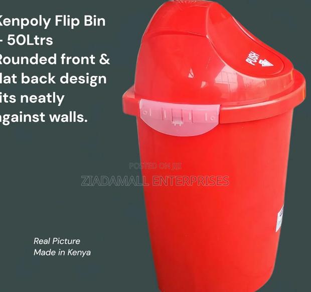Kenpoly 50 Litres Flip Lid Dustbin for Daily Use