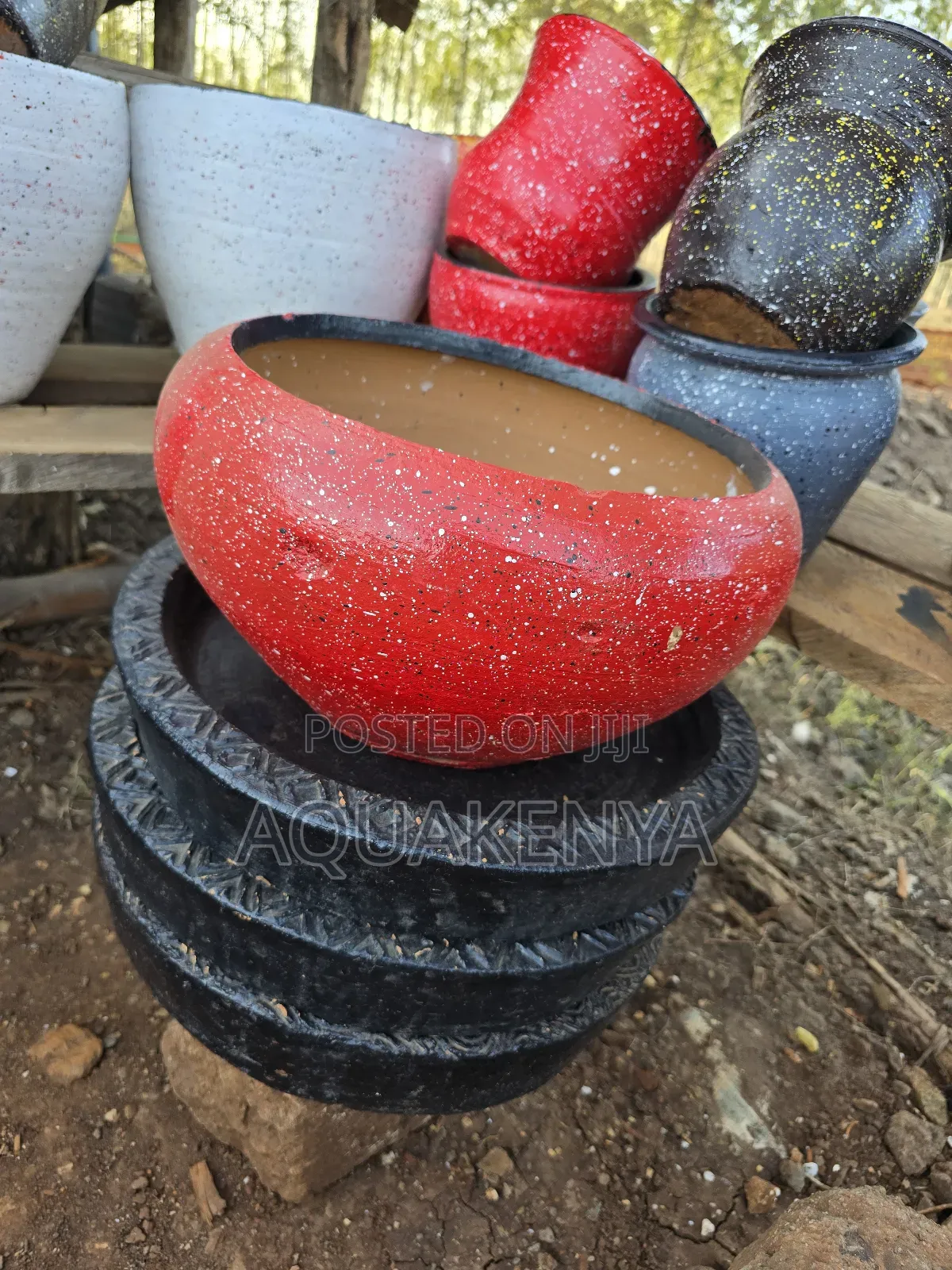 Painted Clay Flower Bowls