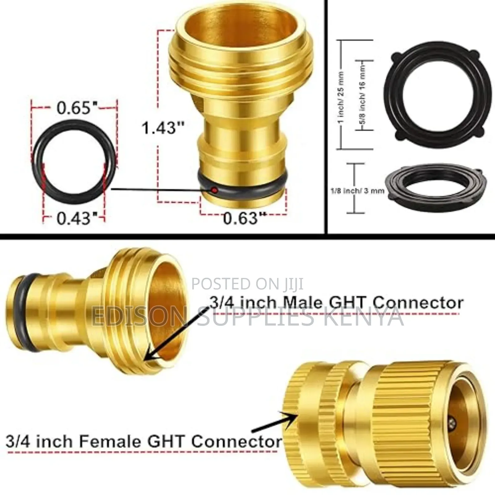 Brass Hose Connectors Tap Garden Hose Pipe Car Wash Pressure Water Gun