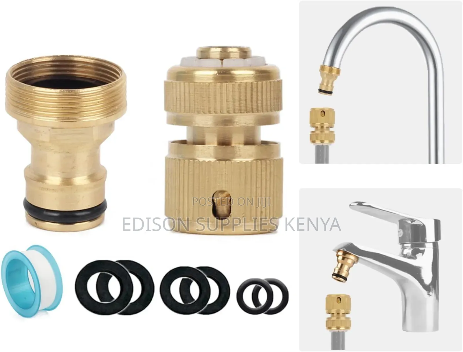 Brass Hose Connectors Tap Garden Hose Pipe Car Wash Pressure Water Gun